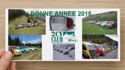 carte de voeux du 2 CV Club Dauphinois pour 2018