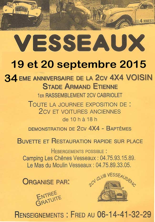 Week-end 2CV 4×4 Voisin à Vesseaux (Ardèche)