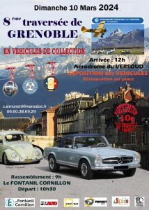 traversée de Grenoble en voiture de collection
